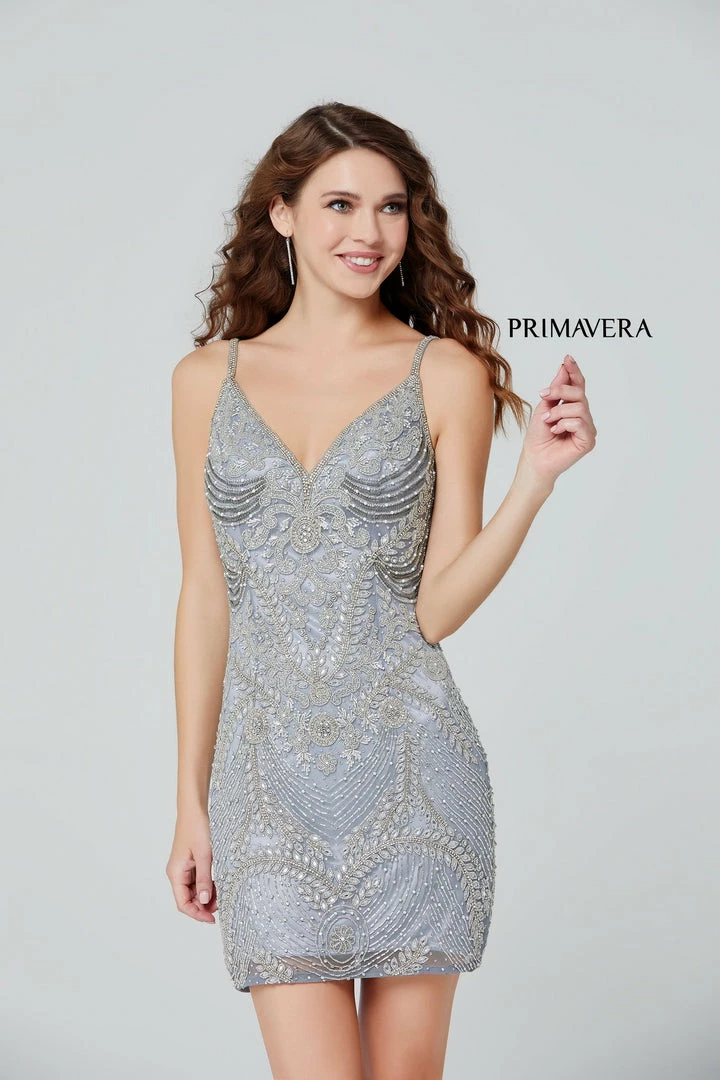 Primavera 3531 Short Fitted Embellished Formal Cocktail Dress Backless Beaded Gown 5 Primavera 3531 Short Fitted Embellished Formal Cocktail Dress Backless Beaded Gown
