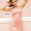 In Stock Primavera Couture 3542 Nude Hot Pink Cocktail Dress V Neckline Fitted Sequins Homecoming Dress Size 8 2 In Stock Primavera Couture 3542 Nude Hot Pink Cocktail Dress V Neckline Fitted Sequins Homecoming Dress Size 8