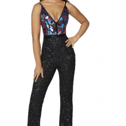 In Stock Backless Dresses Primavera Couture 3608 Size 4 Copper Sequin Jumpsuit Formal Cut Glass V Neck Pant 21 In Stock Backless Dresses Primavera Couture 3608 Size 4 Copper Sequin Jumpsuit Formal Cut Glass V Neck Pant