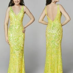 In Stock Primavera Couture 3612 Size 4, 16 Long Fitted Sequin Formal Prom Dress Pageant Gown Backless Backless Dresses