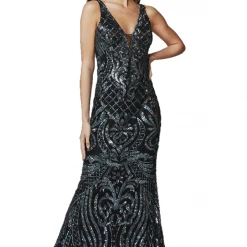 In Stock Primavera Couture 3612 Size 4, 16 Long Fitted Sequin Formal Prom Dress Pageant Gown Backless Backless Dresses