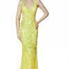 In Stock Primavera Couture 3612 Size 4, 16 Long Fitted Sequin Formal Prom Dress Pageant Gown Backless Backless Dresses
