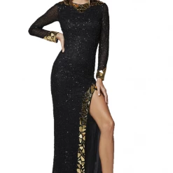 In Stock Primavera Couture 3614 Sz 4 Ivory Long Sleeve Prom Dress Fitted Formal Cut Glass Beaded Gown Long Sleeve Dresses