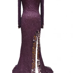 In Stock Primavera Couture 3614 Sz 4 Ivory Long Sleeve Prom Dress Fitted Formal Cut Glass Beaded Gown Long Sleeve Dresses