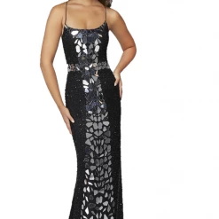 In Stock Primavera Couture 3616 Size 8 Rose Gold Cut Glass Prom Dress Fitted Sequin Backless Formal Gown