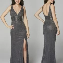 In Stock Primavera Couture 3617 Lilac Prom Dress Size 2 Long Fitted Beaded Formal Pageant Gown Backless Dresses