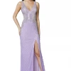 In Stock Primavera Couture 3617 Lilac Prom Dress Size 2 Long Fitted Beaded Formal Pageant Gown Backless Dresses
