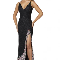 Primavera Couture 3618 Long Fitted Beaded Floral Evening Dress Prom Pageant Formal Backless Dresses