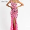 Sequin Dresses Primavera Couture 3623 Long Cut Glass One Shoulder Prom Dress Pageant Gown Slit
