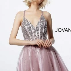 Discontinued Ombre Dresses Jovani 3627 Embellished Bodice Tulle Fit And Flare Homecoming Dress