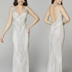 In Stock Primavera Couture 3629 Long Fitted Beaded Formal Prom Dress Backless Gown Size 8 31 In Stock Primavera Couture 3629 Long Fitted Beaded Formal Prom Dress Backless Gown Size 8