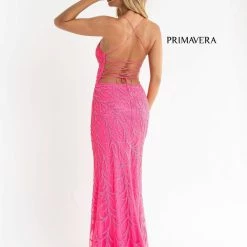 Primavera Couture 3636 Long Fitted Beaded Prom Dress V Neck Slit Formal Pageant Backless Dresses 81 Primavera Couture 3636 Long Fitted Beaded Prom Dress V Neck Slit Formal Pageant Backless Dresses