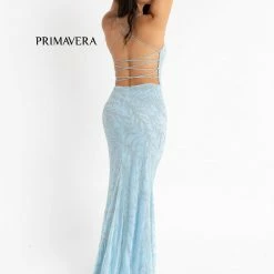 Primavera Couture 3636 Long Fitted Beaded Prom Dress V Neck Slit Formal Pageant Backless Dresses 84 Primavera Couture 3636 Long Fitted Beaded Prom Dress V Neck Slit Formal Pageant Backless Dresses