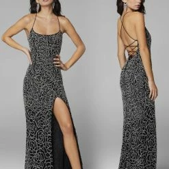 In Stock Primavera Couture 3638 Size 12 Ivory Floral Beaded Prom Dress Backless Formal Corset