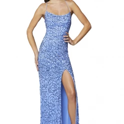 In Stock Primavera Couture 3638 Size 12 Ivory Floral Beaded Prom Dress Backless Formal Corset