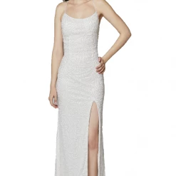 Primavera Couture 3638 Long Fitted Floral Beaded Prom Dress Backless Formal Corset Backless Dresses