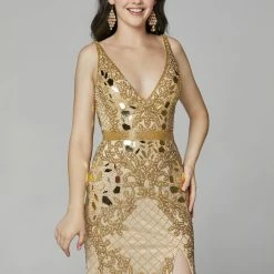 In Stock Primavera Couture 3640 Size 6 Long Beaded Cut Glass Formal Prom Dress Slit Backless Backless Dresses