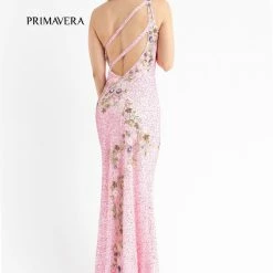 Primavera Couture 3641 Long Beaded One Shoulder Prom Dress Formal Slit Backless Backless Dresses