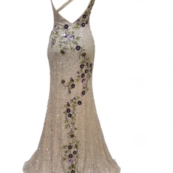 Primavera Couture 3641 Long Beaded One Shoulder Prom Dress Formal Slit Backless Backless Dresses