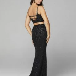 In Stock Primavera Couture 3647 Size 8 Raspberry Beaded Two Piece Prom Dress Backless Slit Backless Dresses