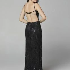 In Stock Primavera Couture 3648 Black Size 2 Sequin Backless Prom Dress Slit Formal Gown Backless Dresses 29 In Stock Primavera Couture 3648 Black Size 2 Sequin Backless Prom Dress Slit Formal Gown Backless Dresses