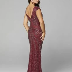 Sequin Dresses Primavera Couture 3674 V Neckline Long Sleeved Beaded Evening Gown 16 Sequin Dresses Primavera Couture 3674 V Neckline Long Sleeved Beaded Evening Gown