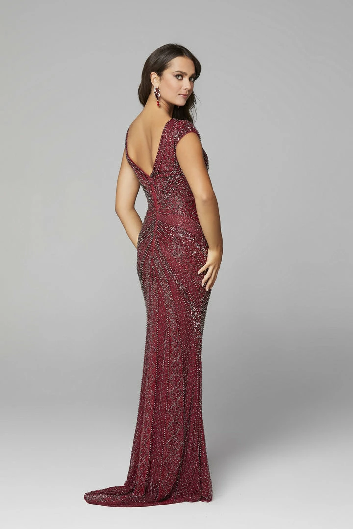 Sequin Dresses Primavera Couture 3674 V Neckline Long Sleeved Beaded Evening Gown 5 Sequin Dresses Primavera Couture 3674 V Neckline Long Sleeved Beaded Evening Gown