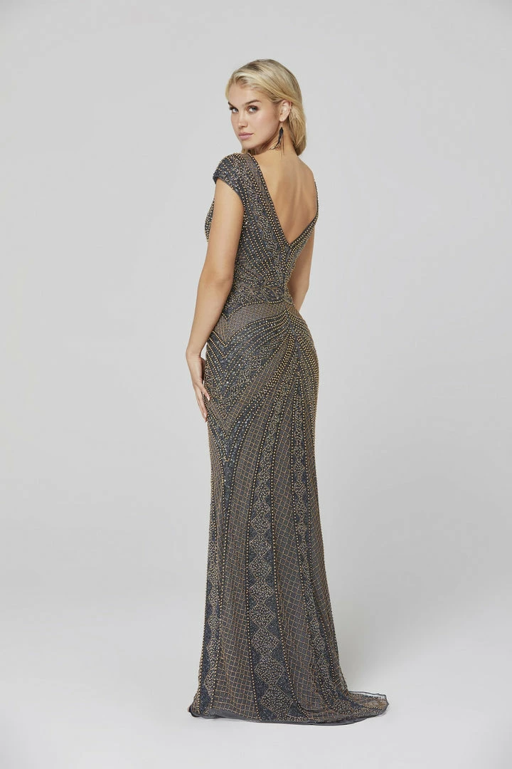 Sequin Dresses Primavera Couture 3674 V Neckline Long Sleeved Beaded Evening Gown 8 Sequin Dresses Primavera Couture 3674 V Neckline Long Sleeved Beaded Evening Gown