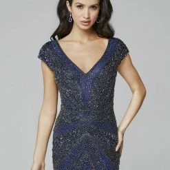 Sequin Dresses Primavera Couture 3674 V Neckline Long Sleeved Beaded Evening Gown 24 Sequin Dresses Primavera Couture 3674 V Neckline Long Sleeved Beaded Evening Gown