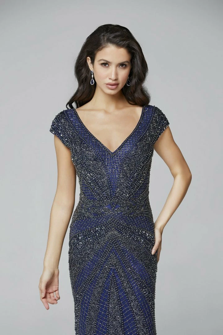 Sequin Dresses Primavera Couture 3674 V Neckline Long Sleeved Beaded Evening Gown 13 Sequin Dresses Primavera Couture 3674 V Neckline Long Sleeved Beaded Evening Gown