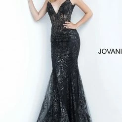Jovani 3675 Prom Dress Sheer Corset Shimmer Mermaid Pageant Gown