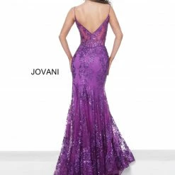 Jovani 3675 Prom Dress Sheer Corset Shimmer Mermaid Pageant Gown Mermaid Dresses
