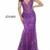 Jovani 3675 Long Prom Dress Sheer Corset Shimmer Mermaid Pageant Gown