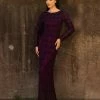 Primavera Couture 3678 Long Hand Beaded Evening Gown Long Sleeved