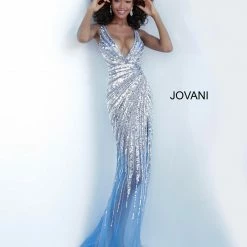 Jovani 3686 Embellished Crystal Plunging V Neck Prom Dress Sheath Evening Pageant Gown Long Sleeve Dresses 20 Jovani 3686 Embellished Crystal Plunging V Neck Prom Dress Sheath Evening Pageant Gown Long Sleeve Dresses