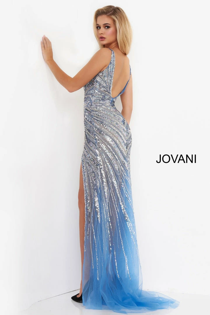 Jovani 3686 Embellished Crystal Plunging V Neck Prom Dress Sheath Evening Pageant Gown Long Sleeve Dresses 5 Jovani 3686 Embellished Crystal Plunging V Neck Prom Dress Sheath Evening Pageant Gown Long Sleeve Dresses