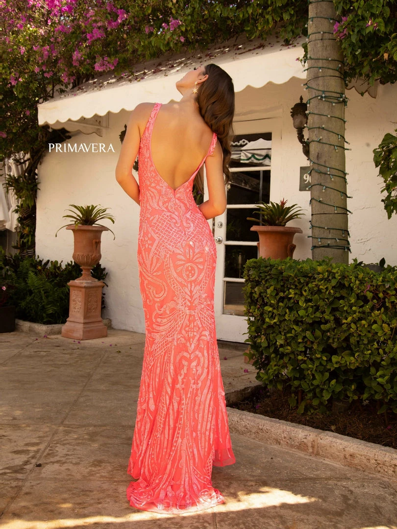 In Stock Backless Dresses Primavera Couture 3722 Size 14 Iridescent Prom Dress V Neckline V Back Long Sequins Evening Gown 22 In Stock Backless Dresses Primavera Couture 3722 Size 14 Iridescent Prom Dress V Neckline V Back Long Sequins Evening Gown