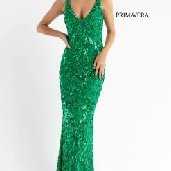 In Stock Backless Dresses Primavera Couture 3722 Size 14 Iridescent Prom Dress V Neckline V Back Long Sequins Evening Gown 43 In Stock Backless Dresses Primavera Couture 3722 Size 14 Iridescent Prom Dress V Neckline V Back Long Sequins Evening Gown