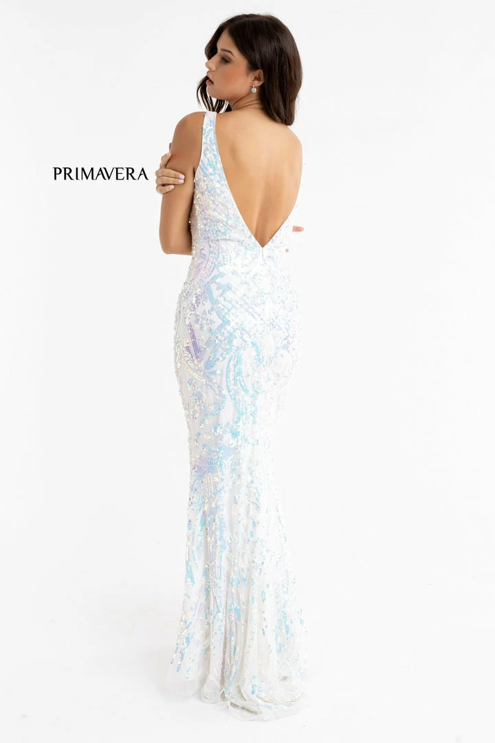 In Stock Backless Dresses Primavera Couture 3722 Size 14 Iridescent Prom Dress V Neckline V Back Long Sequins Evening Gown 11 In Stock Backless Dresses Primavera Couture 3722 Size 14 Iridescent Prom Dress V Neckline V Back Long Sequins Evening Gown