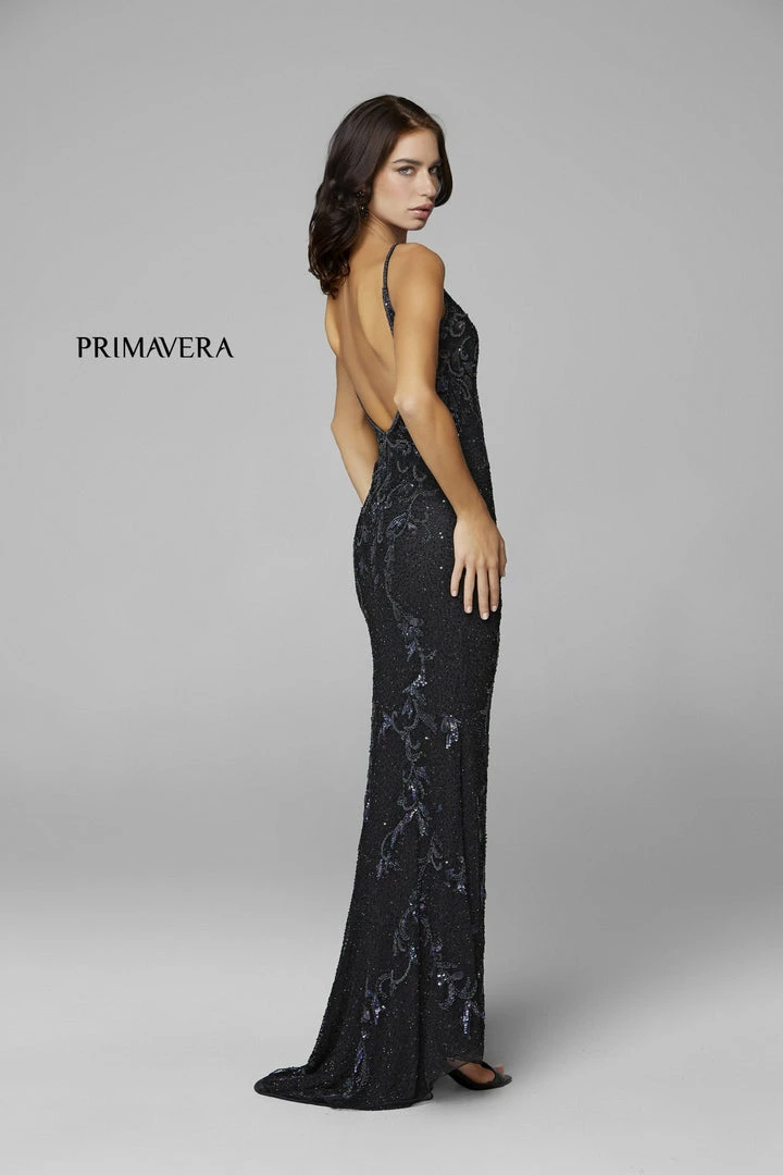 In Stock Primavera Couture 3727 Size 22 Prom Dress Beaded Floral Details V Neckline Backless Slit 19 In Stock Primavera Couture 3727 Size 22 Prom Dress Beaded Floral Details V Neckline Backless Slit