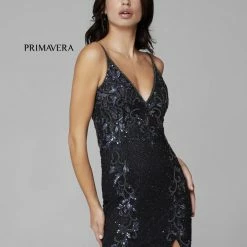 In Stock Primavera Couture 3727 Size 22 Prom Dress Beaded Floral Details V Neckline Backless Slit 40 In Stock Primavera Couture 3727 Size 22 Prom Dress Beaded Floral Details V Neckline Backless Slit