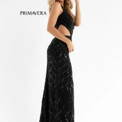 In Stock Primavera Couture 3729 Size 6 Neon Pink One Shoulder Strap Prom Dress Iridescent Sequins Long Evening Gown