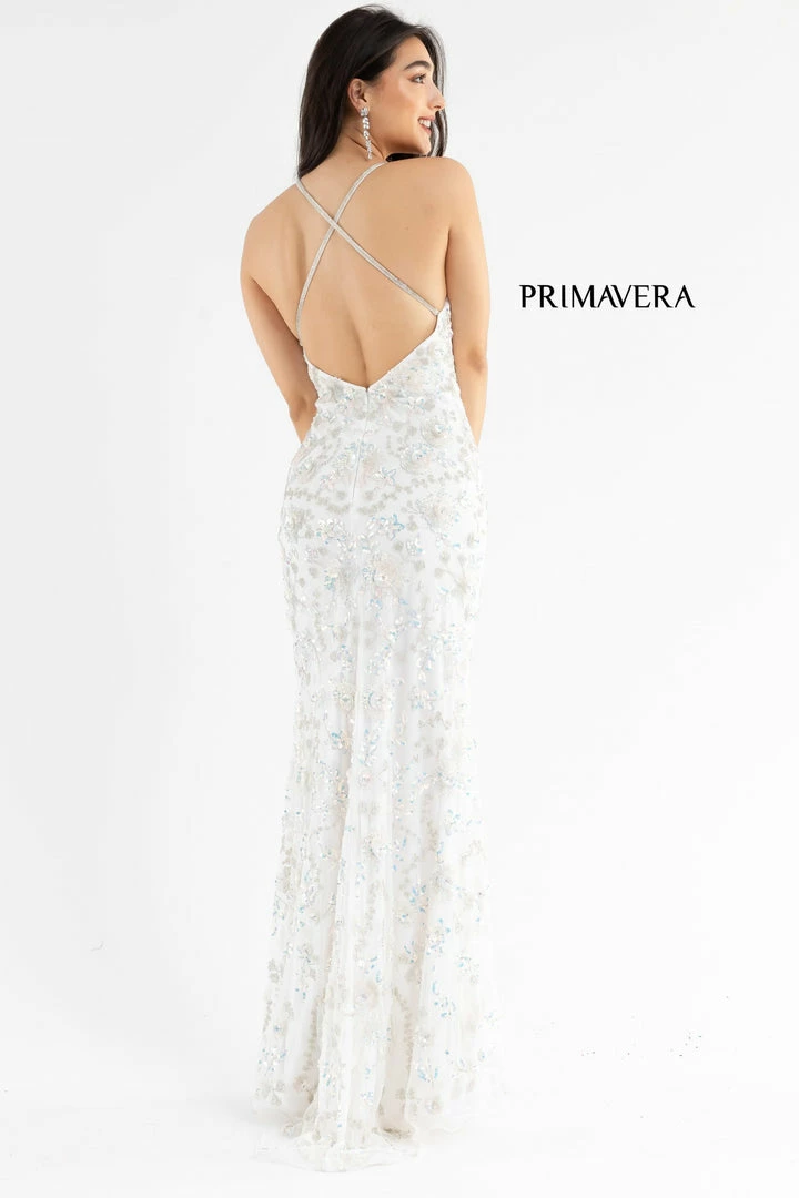 In Stock Primavera Couture 3731 Size 0 3D Flowers Prom Dress Sequins With A V Neckline Slit Open Back 29 In Stock Primavera Couture 3731 Size 0 3D Flowers Prom Dress Sequins With A V Neckline Slit Open Back
