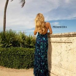 In Stock Primavera Couture 3731 Size 0 3D Flowers Prom Dress Sequins With A V Neckline Slit Open Back 69 In Stock Primavera Couture 3731 Size 0 3D Flowers Prom Dress Sequins With A V Neckline Slit Open Back