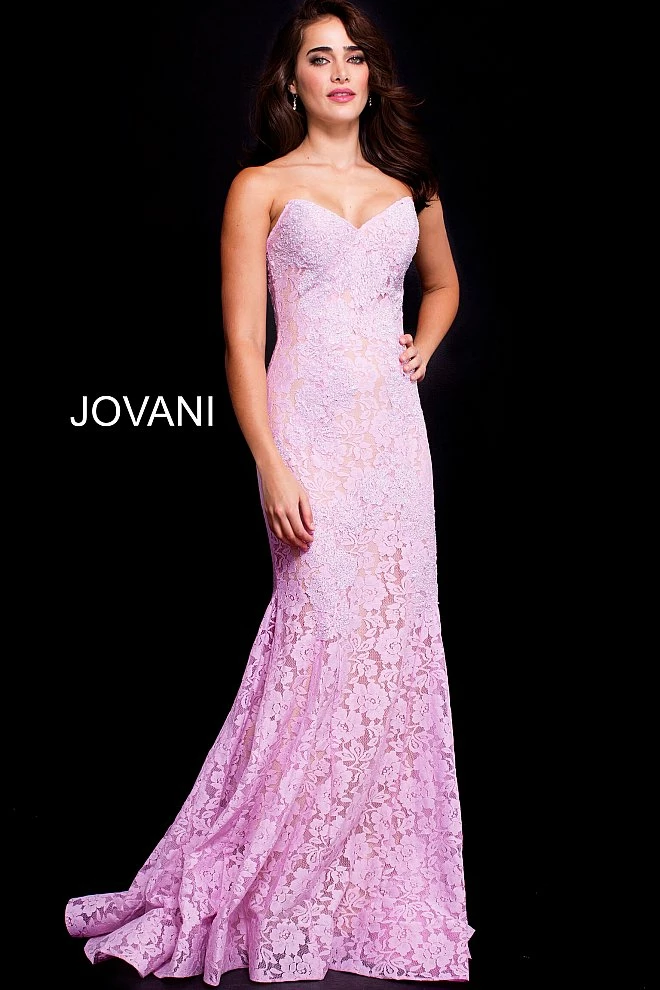 Jovani 37334 Embellished Lace Prom Dress Peak Point Neckline Fitted Mermaid Strapless Mermaid Dresses 7 Jovani 37334 Embellished Lace Prom Dress Peak Point Neckline Fitted Mermaid Strapless Mermaid Dresses