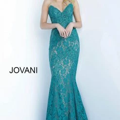 Jovani 37334 Embellished Lace Prom Dress Peak Point Neckline Fitted Mermaid Strapless Mermaid Dresses 35 Jovani 37334 Embellished Lace Prom Dress Peak Point Neckline Fitted Mermaid Strapless Mermaid Dresses
