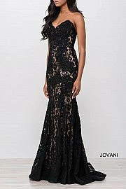 Jovani 37334 Embellished Lace Prom Dress Peak Point Neckline Fitted Mermaid Strapless Mermaid Dresses 8 Jovani 37334 Embellished Lace Prom Dress Peak Point Neckline Fitted Mermaid Strapless Mermaid Dresses