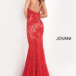 Jovani 37334 Long Sweetheart Embellished Lace Prom Dress Fitted Mermaid Strapless Mermaid Dresses