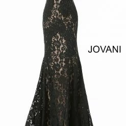 Jovani 37334 Long Sweetheart Embellished Lace Prom Dress Fitted Mermaid Strapless Mermaid Dresses