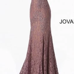 Jovani 37334 Long Sweetheart Embellished Lace Prom Dress Fitted Mermaid Strapless Mermaid Dresses